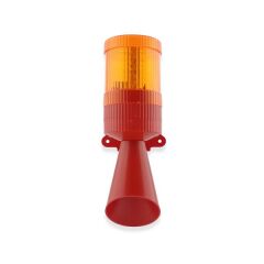 İK-2101 Sabit Yanan Led Işıklı Siren 120db Çift Ses Borulu Sarı - 220VAC